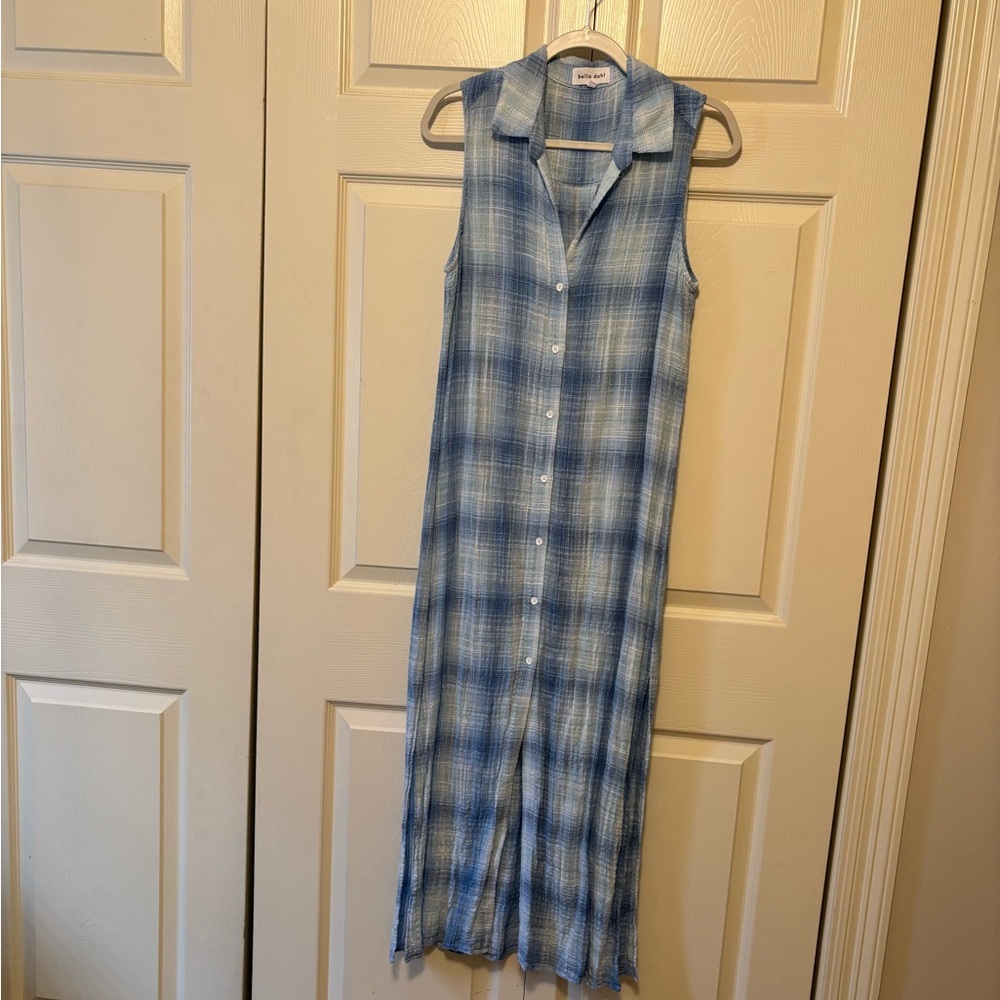 Bella Dahl Linen Plaid Maxi Dress